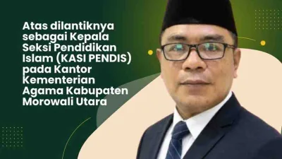 Ibrahim Ismail Resmi Jabat Kasi Pendis Kemenag Morut